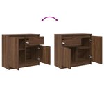 vidaXL Buffet avec tiroir chêne brun 71x35x65 cm bois d'ingénierie