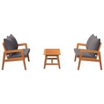 vidaXL Ensemble bistrot avec coussin 3 Pièces Marron Bois d'Acacia Massif