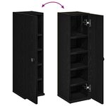 vidaXL Meuble de salle de bain avec porte-rouleau noir 20 5x22x72 cm