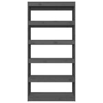 vidaXL Bibliothèque/Séparateur de pièce Gris 80x30x167 4 cm Pin massif