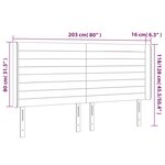 vidaXL Tête de lit à LED Crème 203x16x118/128 cm Tissu