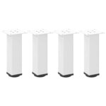 vidaXL Pieds de table basse 4 pièces Blanc 30-32 cm Acier