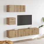 vidaXL Ensemble de meuble TV mural 4 Pièces chêne artisanal