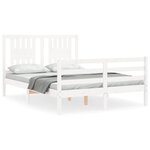 vidaXL Cadre de lit sans matelas blanc bois massif