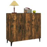 vidaXL Buffet chêne fumé 90x34x80 cm bois d'ingénierie