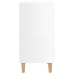 vidaXL Table de chevet avec pieds en bois blanc brillant 40x35x69 cm