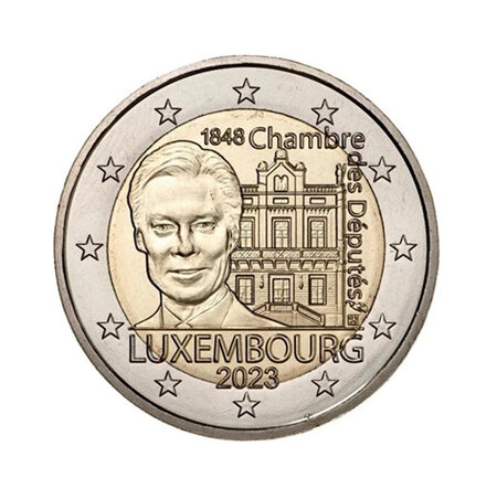 Monnaie 2 euros commémorative luxembourg 2023 - chambres des députés