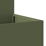 Jardinière vidaXL 100x100x48 cm Vert olive Acier
