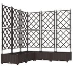 Jardinière vidaXL avec treillis 5 Pièces Marron 120x120x125 5 cm