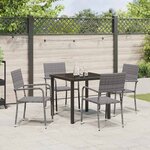 vidaXL Ensemble de salle à manger pour jardin 5 Pièces Gris Poly rotin