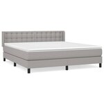 vidaXL Sommier à lattes de lit avec matelas Gris clair 180x200cm Tissu
