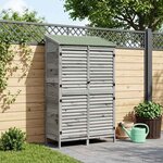vidaXL Abri de jardin Gris 106 x 56 x 176 5 cm Bois de Sapin Massif