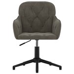 vidaXL Chaise pivotante de bureau Gris foncé Velours