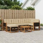 vidaXL Ensemble de canapés d'extérieur 7 Pièces Naturel et Beige