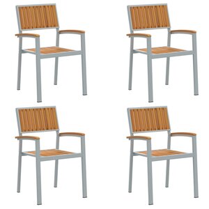 vidaXL Chaise empilable 4 pc Marron Bois d'Acacia Massif Empilable