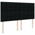 vidaXL Sommier à lattes de lit avec matelas Noir 180x200 cm Tissu