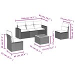 vidaXL Salon de jardin 6 Pièces avec coussins gris résine tressée