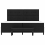 vidaXL Lit à ressort avec matelas et banc noir 200x200 cm en tissu
