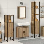 vidaXL Ensemble de mobilier de salle de bain avec étagère 4 Pièces Marron