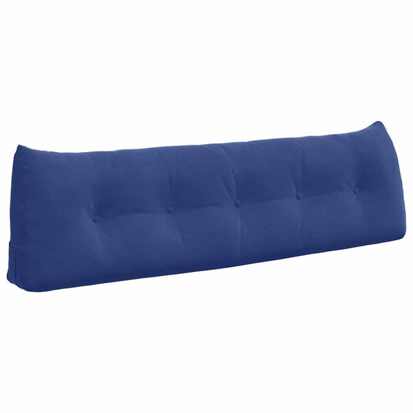 vidaXL Coussin de Dos Bleu police 160 x 24 x 50 cm Velours