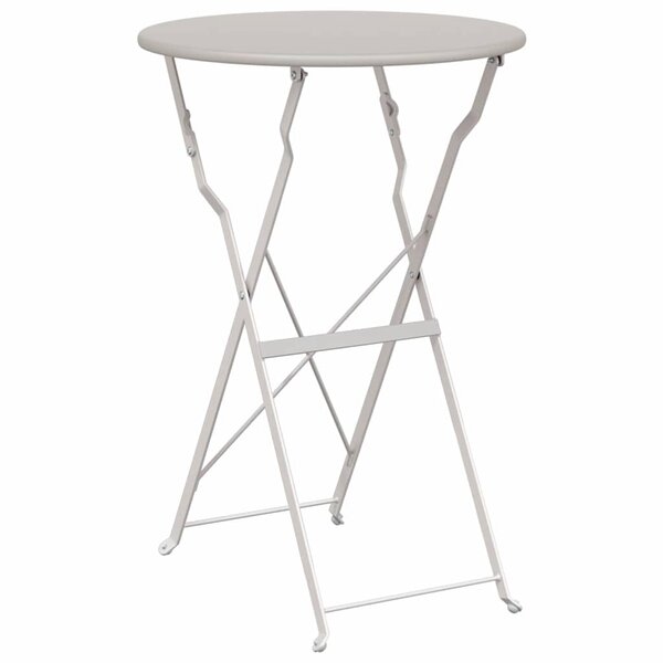 vidaXL Table bistrot Beige Ø 50 x 71 cm Acier revêtu de poudre