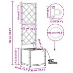 vidaXL Pots de jardin Gris 40 x 40 x 142 cm Acier