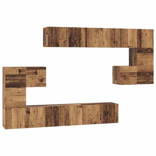 vidaXL Ensemble meuble TV 10 Pièces Bois Ancien Bois d'ingénierie