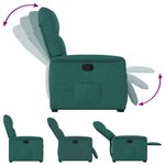 vidaXL Fauteuil inclinable vert foncé tissu