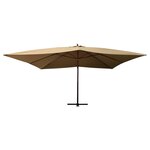 vidaXL Parasol en porte-à-faux avec mât en bois 400x300 cm Taupe