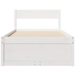 vidaXL Cadre de lit sans matelas blanc 100x200 cm bois de pin massif