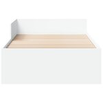 vidaXL Cadre de lit blanc 75x190 cm bois d'ingénierie