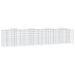 vidaXL Lit surélevé à gabions arqué 400x50x100 cm Fer galvanisé