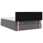vidaXL Lit ottoman avec matelas & LED Gris 140x200cm similicuir