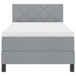 vidaXL Lit à ressorts avec matelas Gris clair 100 x 200 cm tissu