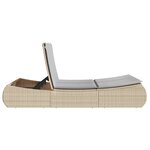 vidaXL Chaise longue double avec coussins beige résine tressée