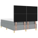 vidaXL Lit à ressorts avec matelas Gris clair 160 x 200 cm tissu