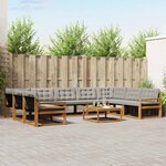 vidaXL Ensemble de canapés d'extérieur 10 Pièces Gris Naturel et Clair