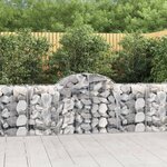 vidaXL Paniers à gabions arqués 2 Pièces 200x50x80/100 cm Fer galvanisé