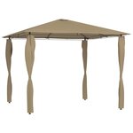 vidaXL Belvédère avec revêtement de poteaux 3x3x2 6 m Taupe 160 g/m²