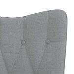 vidaXL Chaise à bascule avec tabouret Gris clair Tissu