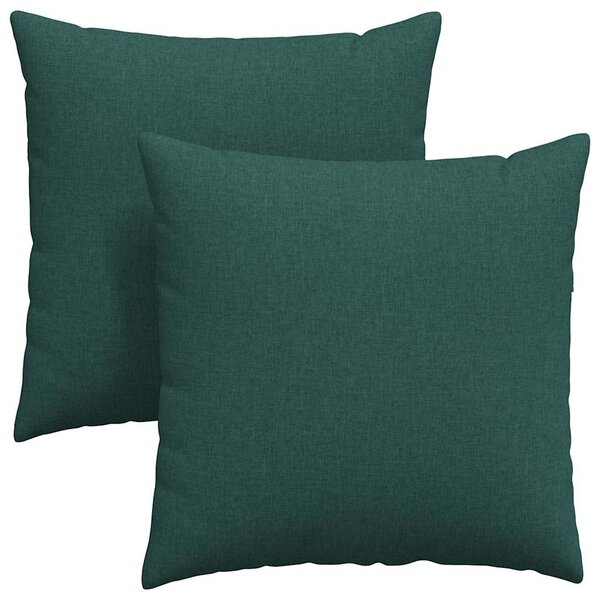 vidaXL Coussins de canapé 2 Pièces Vert foncé 80 x 80 cm tissu