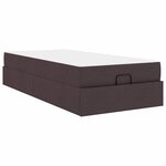 vidaXL Cadre de lit avec matelas Marron foncé 80 x 200 cm tissu