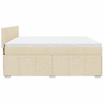 vidaXL Sommier à lattes de lit avec matelas Crème 180x200 cm Tissu