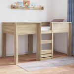 vidaXL Lit Superposé pour Enfants Chêne Sonoma 90 x 200 cm
