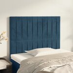 vidaXL Tête de lit Bleu foncé 80x5x118/128 cm Velours