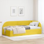 vidaXL Cadre de lit d'angle avec tête de lit Jaune 90 x 190 cm Velours