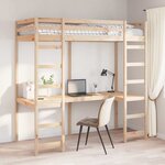 vidaXL Cadre de lit mezzanine Naturel 80 x 200 cm Pin massif
