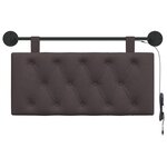 vidaXL Tête de lit suspendue Avec lumière LED Marron foncé Tissu