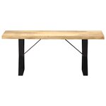 Banquette pouf tabouret meuble banc 110 cm bois de manguier massif 3002244