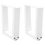 vidaXL Pieds de table basse en forme de V  2 pièces  blanc  40 x (30-31 3) cm  acier